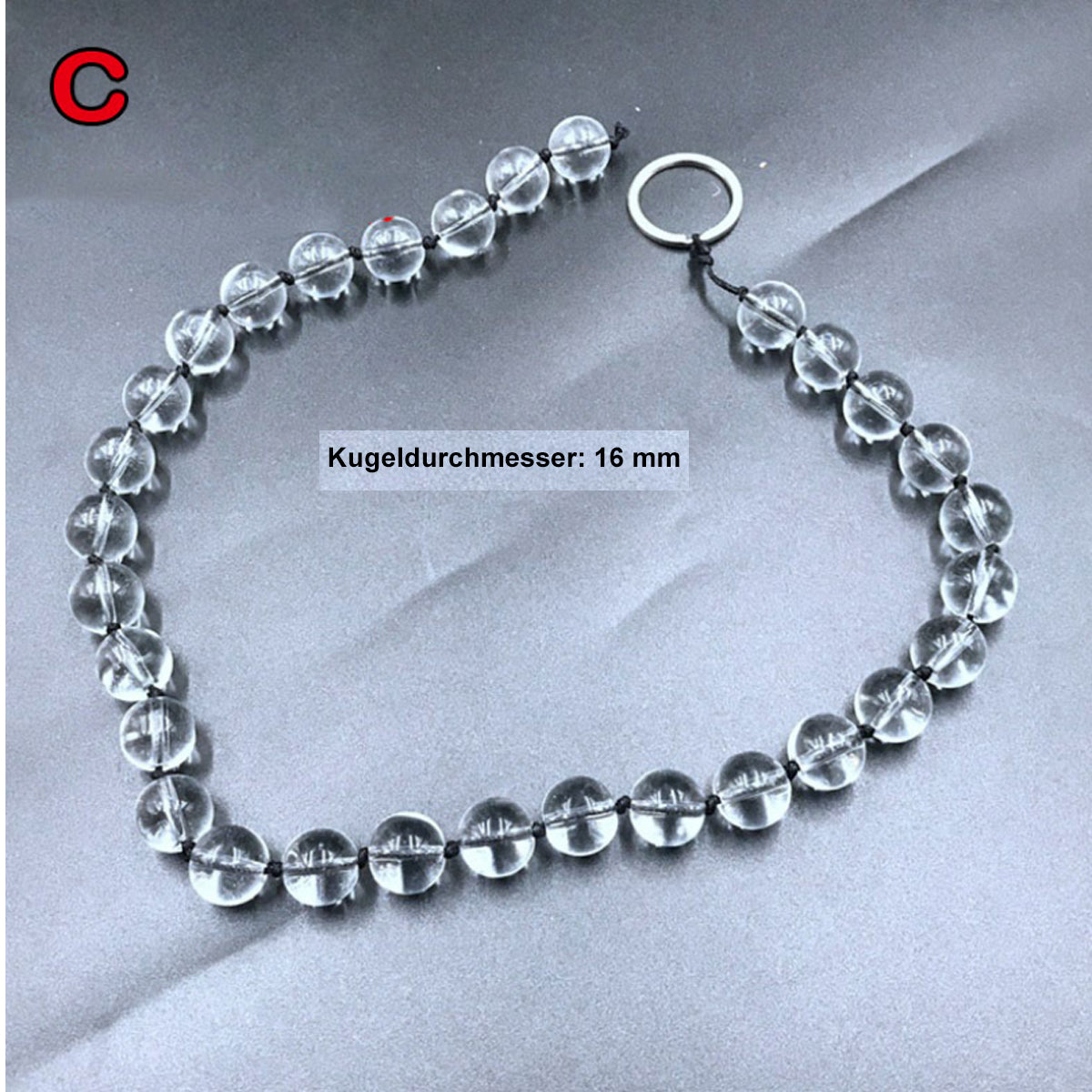 TPFSecret Glas Analkugeln Analkette für Männer und Frauen - verschiedene Länge und Durchmesser - 58 cm - 30 Kugeln - 1,6cm Ø von TPFSecret