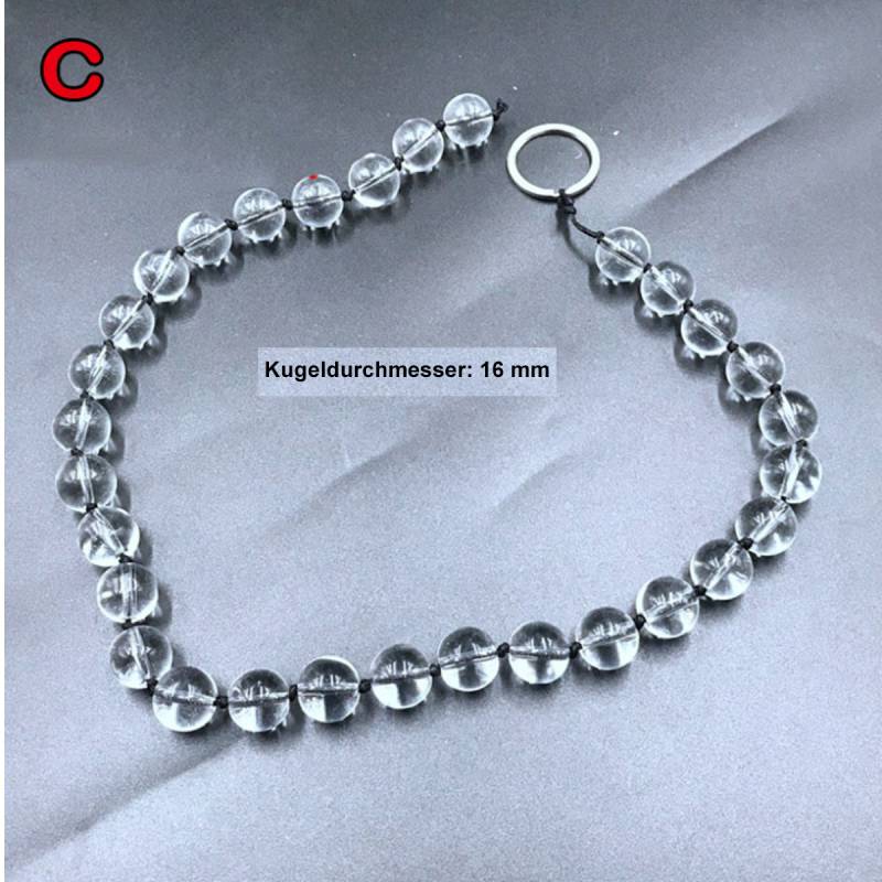 TPFSecret Glas Analkugeln Analkette für Männer und Frauen - verschiedene Länge und Durchmesser - 58 cm - 30 Kugeln - 1,6cm Ø von TPFSecret