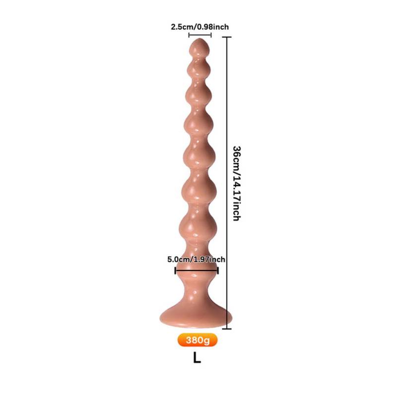 TPFSecret Perlen Analdildo für Männer und Frauen extra lang verschiedene Längen und Farben - Natur / 36 cm von TPFSecret