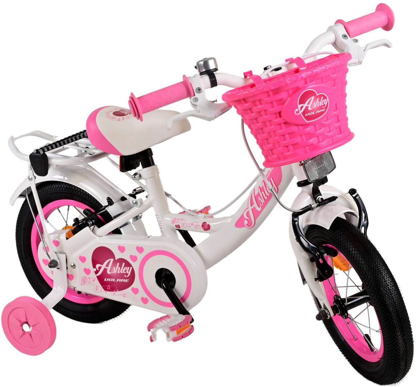 TPFSports Kinderfahrrad Volare Ashley 12 Zoll mit 2x Handbremse, 1 Gang, (Mädchen Fahrrad - Rutschfeste Sicherheitsgriffe), Kinder Fahrrad 12 Zoll mit Stützräder Laufrad Mädchen Kinderrad von TPFSports