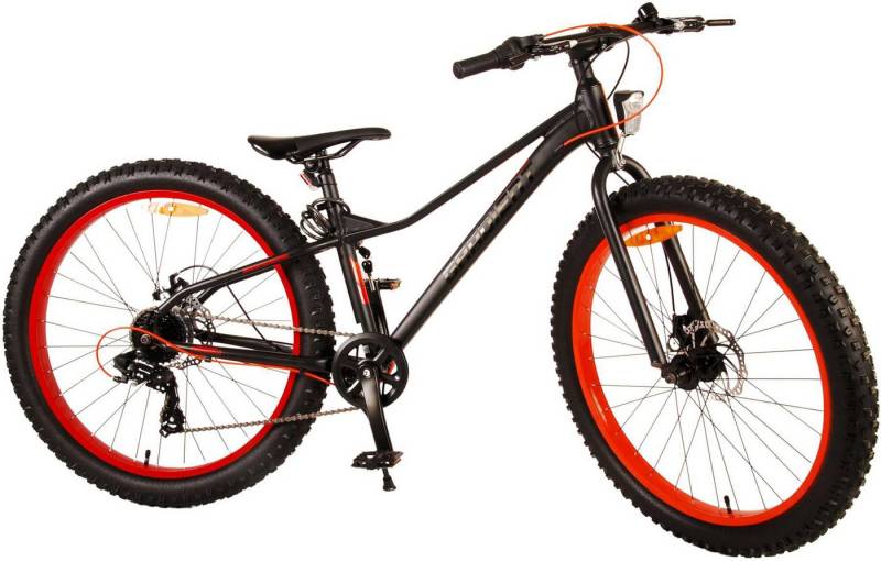 TPFSports Kinderfahrrad Volare Gradient 26 Zoll mit Scheibenbremse, 7 Gang, (Jungsfahrrad - Jungen Kinderrad - 7 Gänge - Sicherheitsgriffe), Kinderfahrrad 26 Zoll mit 7 Gänge - Kinder Jugend Fahrrad Schwarz von TPFSports