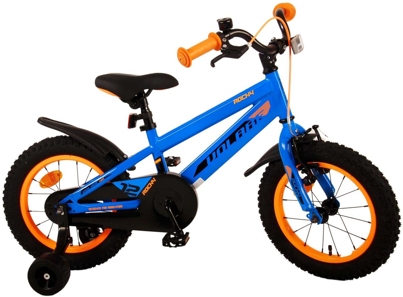 TPFSports Kinderfahrrad Volare Rocky 14 Zoll Rücktritt und Handbremse, 1 Gang, (Jungsfahrrad - Jungen Kinderrad - ohne Schaltung - Sicherheitsgriffe), Jungs Fahrrad - Kinder Fahrrad 14 Zoll mit Stützräder - Blau von TPFSports