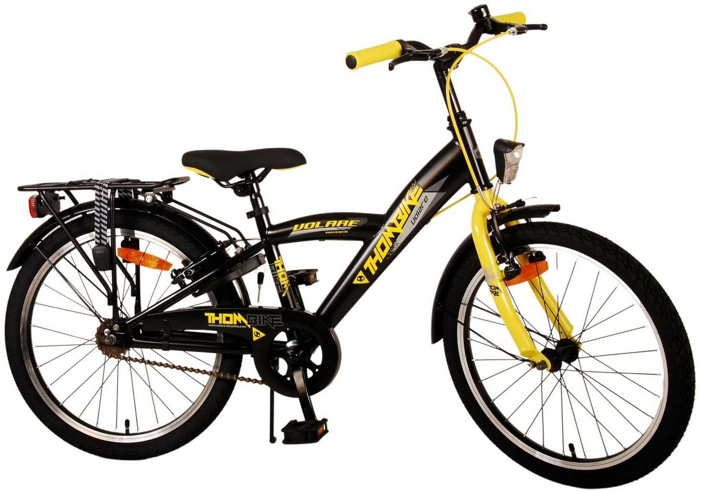 TPFSports Kinderfahrrad Volare Thombike 20 Zoll mit 2 Handbremsen, 1 Gang, (Jungsfahrrad - Jungen Kinderrad - ohne Schaltung - Sicherheitsgriffe), Kinderfahrrad 20 Zoll - Jugend Fahrrad - Kinder Jugend Fahrrad Gelb von TPFSports