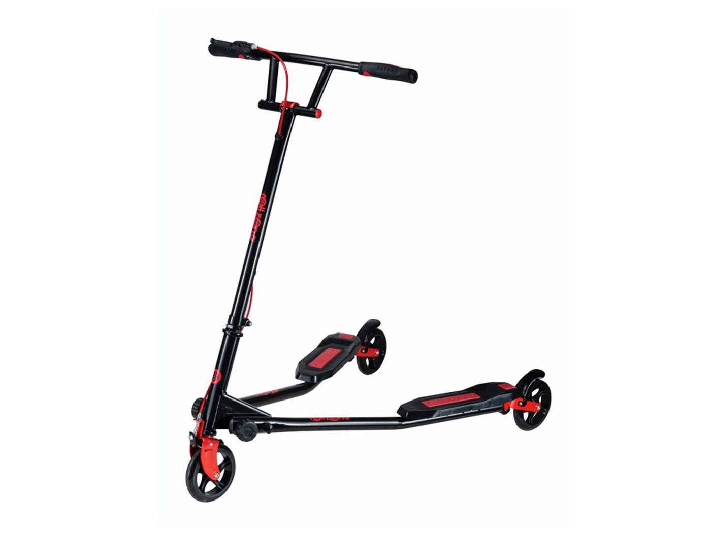 TPFSports Stuntscooter Wiggler - Stunt Scooter, Kinderroller, Trickroller, Tretroller, Klapproller - Belastbarkeit 80 kg - selbstdriftend - Farbe: schwarz von TPFSports