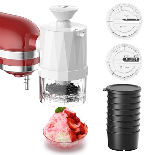 TPGSING ice shaver machine Zubehör für KitchenAid Standmixer, einfach zu montierender, Eisrasierer mit 8 Eisformen, slushy maker für KitchenAid Zubehör mit austauschbaren groben und feinen Klingen von TPGSING
