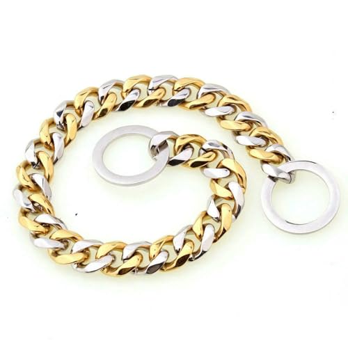 15 mm Starkes Hundekettenhalsband aus Metall, Edelstahl, für das Training von Haustieren, Würgehalsband für große Hunde, Pitbull, Bulldogge, Silber, Gold, Show 15 mm Starkes Hundekettenhalsband aus Metall, Edelstahl, für das Training von Haustieren, Würgehalsband für große Hunde, Pitbull, Bulldogge, Silber, Gold, Show von TPIONEER