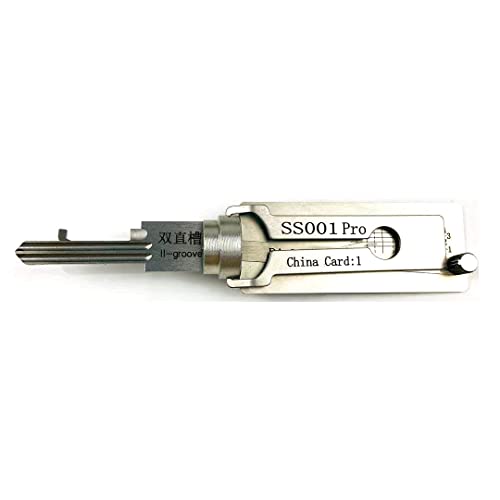 SS001 Tools Dietrich-Werkzeug für Doppel-Rillen-Türschloss, Pro 2-in-1 Decoder und Pick-Werkzeuge, Silber von TPM Go