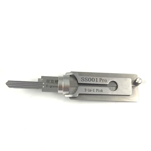 SS001 Tools Dietrich-Werkzeug für Doppel-Rillen-Türschloss, Pro 2-in-1 Decoder und Pick-Werkzeuge, Silber von TPM Go