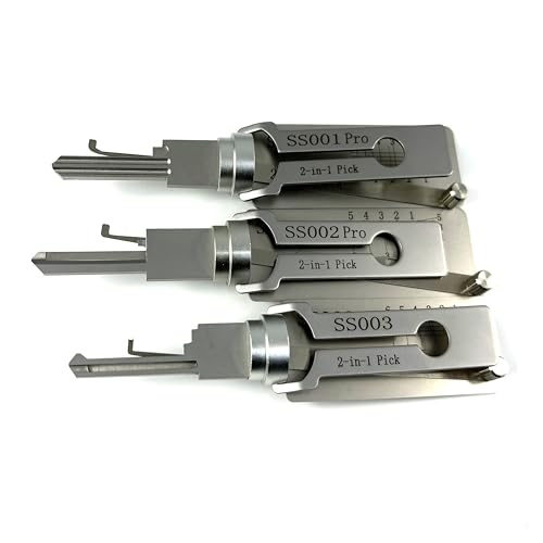 TPM GO Locksmith Supply SS001 SS002 und SS003 2-in-1-Decoder und Pick-Werkzeuge für S-Nut-Schloss, Türvorhängeschloss für Familie von TPM Go