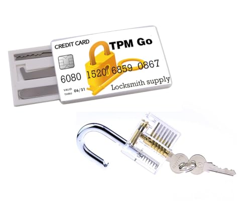 TPM Go 5 x Lock Pick Karte, Lock Pick Set mit Praxis Schloss für begginners TPM Go 5 x Lock Pick Karte, Lock Pick Set mit Praxis Schloss für begginners von TPM Go