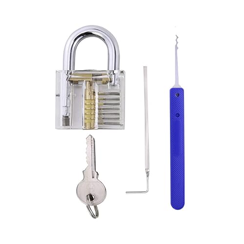 Übungs-Set für Anfänger, transparentes Schloss mit Lockpicking-Werkzeug, günstiges Lockpicking-Set (B KIT) von TPM Go