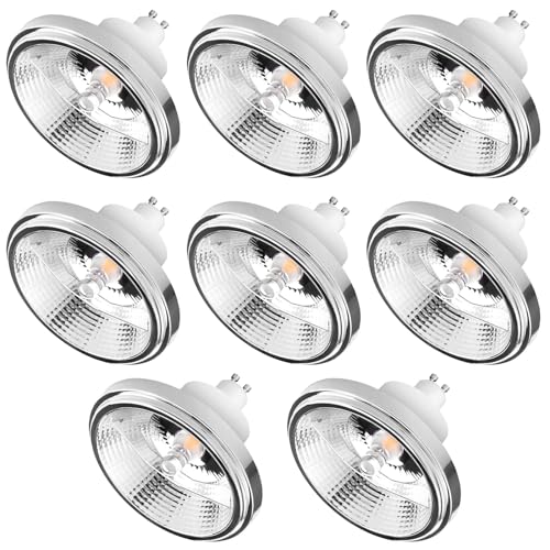 TPMAFF 8er-Pack ES111 LED-Glühbirne, dimmbar, 12 Watt, 1200 Lumen, Reflektor-Flutlichtbirne, GU10-Sockel (entspricht 100 W), 120° Abstrahlwinkel, 0% – 100% Helligkeitseinstellung von TPMAFF