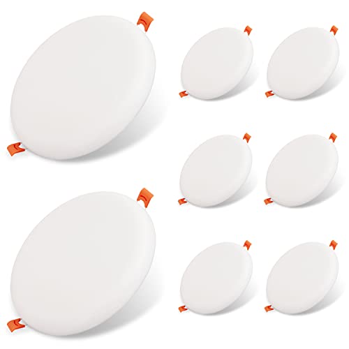TPMAFF Einbau-Downlight LED, Runde Randlose LED Deckenleuchte,9W 950Lumen,18W 1440Lumen,24W 1950Lumen,36W 3200Lumen,Verstellbares Bajonett,Inklusive Transformator,Pack ×8 von TPMAFF
