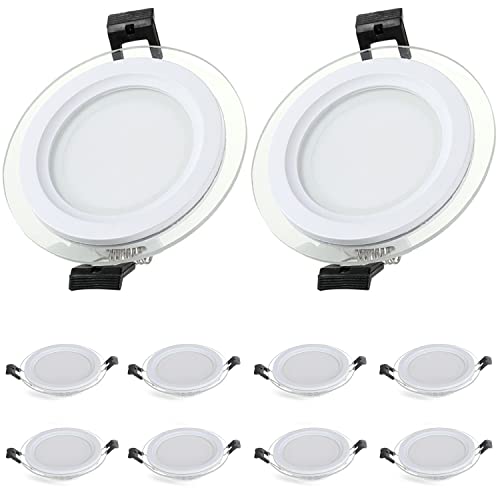 TPMAFF LED Einbau-Downlights,Runde Lichtleiterplatte Aus Glas LED Einbaustrahler,6W 9W 12W 18W Deckeneinbauleuchte,Extraflach 45 Mm Tiefe,Inklusive Transformator,Pack ×10 TPMAFF LED Einbau-Downlights,Runde Lichtleiterplatte Aus Glas LED Einbaustrahler,6W 9W 12W 18W Deckeneinbauleuchte,Extraflach 45 Mm Tiefe,Inklusive Transformator,Pack ×10 von TPMAFF