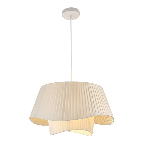 TPMAFF Moderner Kronleuchter mit 3 Lichtern, Pendelleuchten mit beigem Stoffschirm, romantische Hängelampe im cremefarbenen Stil für Wohnzimmer, Schlafzimmer oder Mädchenzimmer, Durchmesser 50 cm (19, von TPMAFF