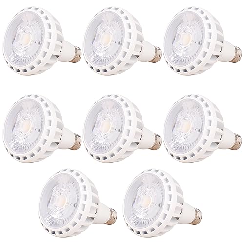 TPMAFF PAR30 Spotlight LED-Glühbirne, 30 Watt COB (200 Watt Äquivalent), 3000 Lumen Flutlicht-Glühbirnen, 30° Abstrahlwinkel, Nicht dimmbar, AC 85 V–265 V, E27-Sockel, Einbau-Glühbirnen (8 Stück) von TPMAFF