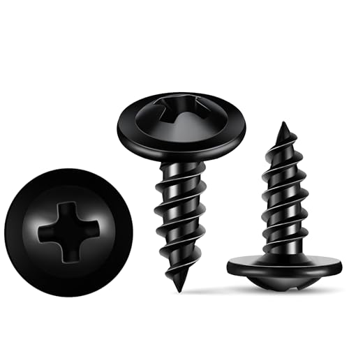 TPOHH Holzschrauben Vollgewinde Flachkopf mit Scheibe Universalschraube Ø 4.2 x 12 mm PH-Antrieb Schwarz Beschichtet Kreuzschlitzschrauben Blechschrauben Spanplattenschrauben 400 Stück TPOHH Holzschrauben Vollgewinde Flachkopf mit Scheibe Universalschraube Ø 4.2 x 12 mm PH-Antrieb Schwarz Beschichtet Kreuzschlitzschrauben Blechschrauben Spanplattenschrauben 400 Stück von TPOHH