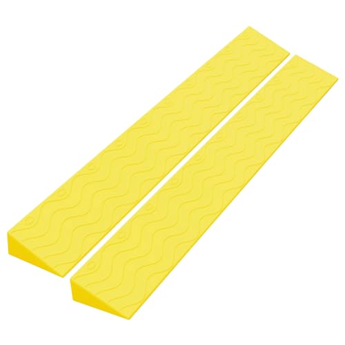 TPPIG Türschwellenrampe Saugroboter Rampe, Rampe Saugroboter, Staubsauger Roboter Rampe, Schwellenrampe Türschwellenrampen, Rampe Türschwelle, 99cm Längen Plastikrampe Rollstuhlrampe 3,5cm 2er Yellow von TPPIG