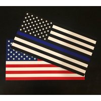 Magnetflagge 2Er Set - Dünne Blaue Linie | Auch Rot, Gelb, Grün, Gold, Grau von TPPM