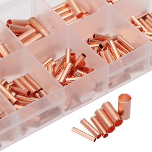 210pcs/set Copper Pipe Connector Crimp Terminal Wire Tube Cable Lug Diameter 1.5-6mm with Heat Shrink Tube Plier PZ0.5-16 von TPQZQAUEC