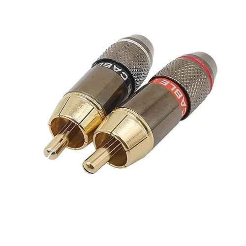 2Pcs Gold Plated Male Adapter Video Wire Connector for 6mm Speaker Cable von TPQZQAUEC
