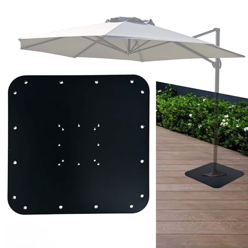 TPSHKE Robuster Stahl-Offset-Schirmständer – universell, flaches Profil, korrosionsbeständige Outdoor-Gewichtsplatte für freitragende Terrassenschirme von TPSHKE