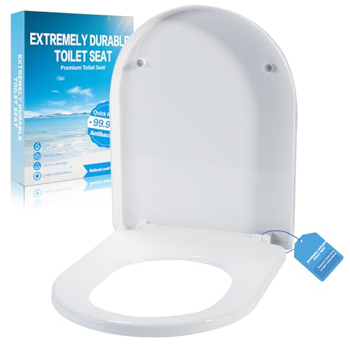 WC Sitz Mit Absenkautomatik,Toilettendeckel D-Form Hochwertige Und Stabile Antibakterieller Toiletten,Stabile QualitäT,mit Quick Release Funktion,Einfache Montage Wc Sitz | WC-Sitz Stabil bis 250kg WC Sitz Mit Absenkautomatik,Toilettendeckel D-Form Hochwertige Und Stabile Antibakterieller Toiletten,Stabile QualitäT,mit Quick Release Funktion,Einfache Montage Wc Sitz | WC-Sitz Stabil bis 250kg von TPSOJJY