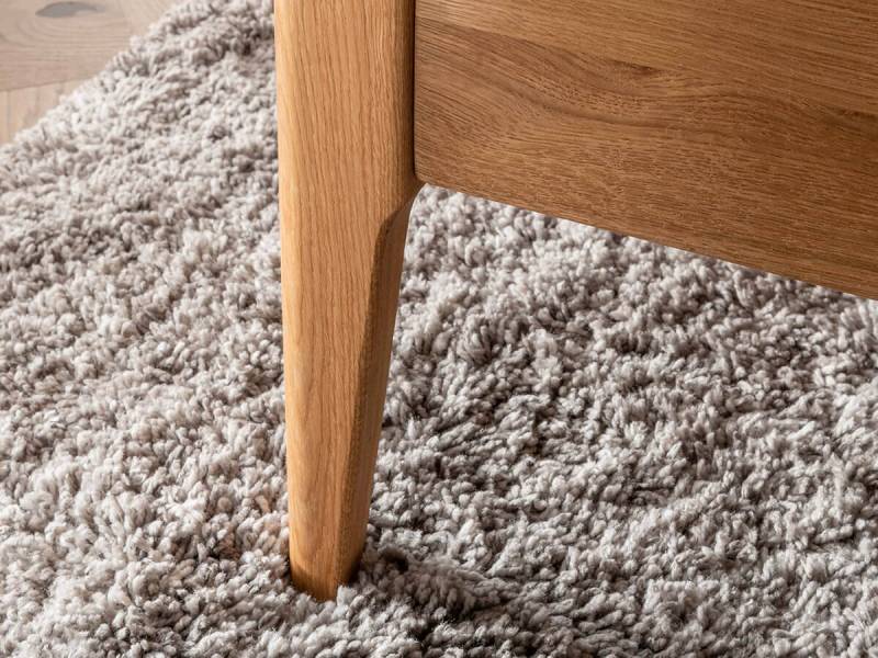TPT Massivholzbett Meran Wildeiche Stoffkopfteil anthrazit 160 x 220 cm von TPT Möbel