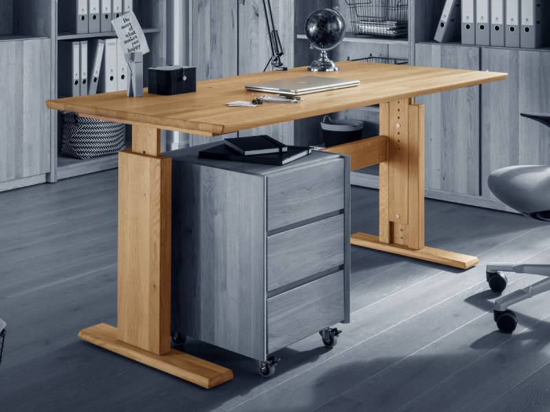 TPT Schreibtisch Bergamo Kernbuche, Natur geölt ohne von TPT Möbel