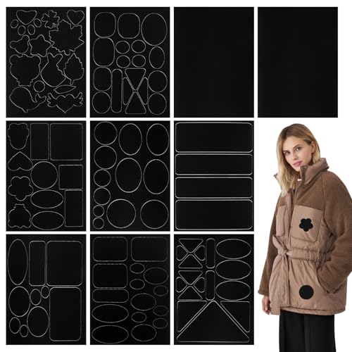 TPTGIAR 10 Blatt Nylon Flicken Selbstklebend Stoff, Selbstklebende Bügelflicken Schwarz, Wasserdicht Autositz Reparatur, Daunenjacke Reparatur Flicken für Jacken Zelte Oberbekleidung Rund Oval von TPTGIAR