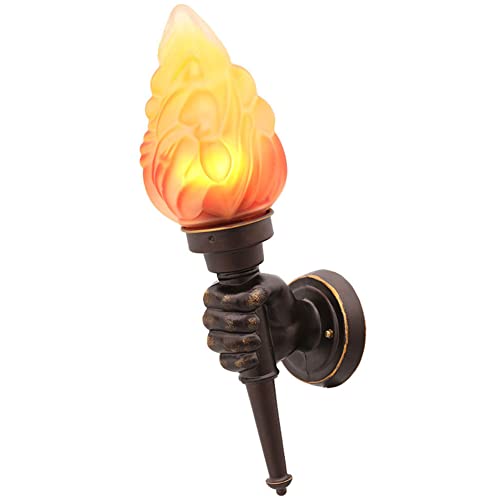 TPWEWRX Kreative Fackel Hand Wandleuchten 18.9 "H Vintage Aluminium Wandlampe Innenhof Wandleuchte Balkon Wandleuchter Außenbereich Flur Wandhalterung Veranda Lichter (Right Hand) von TPWEWRX