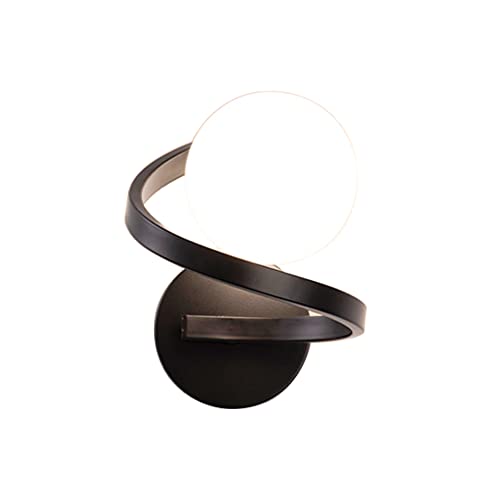 Moderne Wandleuchte Einfache Wandlampe Leuchten Kreative Wandleuchten Nachttischlampe Metall Wandhalterung Lampe für Flur Wohnzimmer Schlafzimmer Badezimmer Treppe Gang (Black) von TPWEWRX