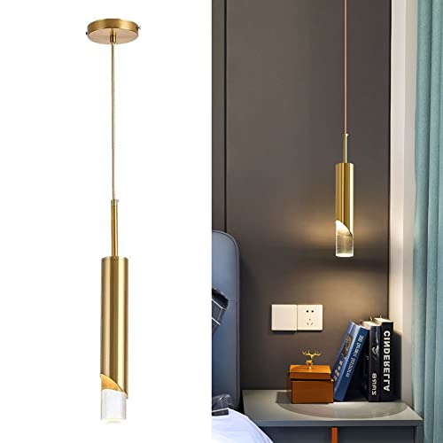 TPWEWRX Nordische moderne Pendelleuchten Minimalistisches Design Hängelampe Kronleuchter Pendelleuchte für Küche Wohnzimmer Schlafzimmer Restaurant (Gold 1-Light,White light) von TPWEWRX