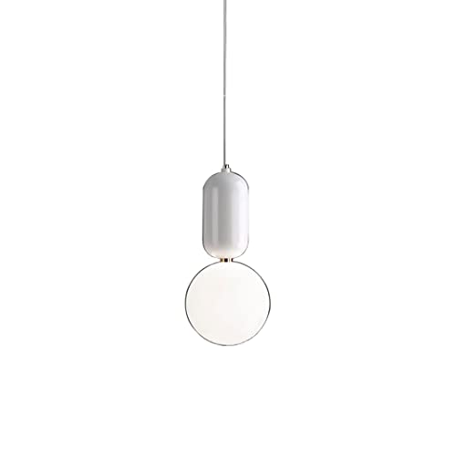 TPWEWRX Glas Pendelleuchten E27 Nordic Postmodern Weiß Glaskugel Lampenschirm Kronleuchter Deckenleuchten Hängelampen Leuchte für Kücheninsel Schlafzimmer Bar (White,20cm) von TPWEWRX