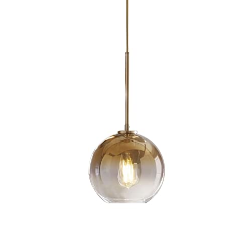 TPWEWRX Gradient Glas Pendelleuchten E27 Nordic Modern Klarglas Kugel Lampenschirm Kronleuchter Deckenleuchten Hängelampen Leuchte für Kücheninsel Schlafzimmer Bar (Gold,20cm) von TPWEWRX