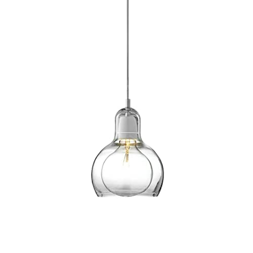 TPWEWRX Große Birnenform Glaspendelleuchten E27 Nordic moderner Glaslampenschirm Kronleuchter Deckenleuchten Art-Deco-Lampe Hängelampen Leuchte für Veranda Kücheninsel Schlafzimmer (Clear,18cm) von TPWEWRX