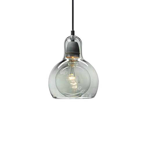 TPWEWRX Große Birnenform Glaspendelleuchten E27 Nordic moderner Glaslampenschirm Kronleuchter Deckenleuchten Art-Deco-Lampe Hängelampen Leuchte für Veranda Kücheninsel Schlafzimmer (Smoky gray,11cm) TPWEWRX Große Birnenform Glaspendelleuchten E27 Nordic moderner Glaslampenschirm Kronleuchter Deckenleuchten Art-Deco-Lampe Hängelampen Leuchte für Veranda Kücheninsel Schlafzimmer (Smoky gray,11cm) von TPWEWRX
