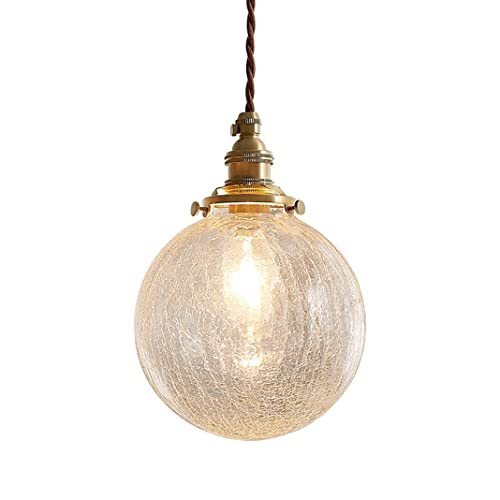 TPWEWRX Moderne Globe Pendelleuchten Kreative Cracked Glass Ball Decken Hängeleuchte mit Messing Finish Kronleuchter Art Deco Pendelbeleuchtung für Kücheninsel Wohnzimmer Restaurant von TPWEWRX