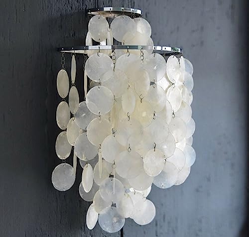 TPWEWRX Moderne Muscheln Wandlampe Wohnzimmer Wandleuchter Leuchten Mini Satin Nickel Muschel Dekor Wandleuchten Schlafzimmer Nachttisch Wandlampe Flur Gang Wandleuchte (C) von TPWEWRX