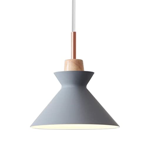 TPWEWRX Moderne Pendelleuchte Makrone Deckenleuchte Hängelampe Kreativ Massivholz Eisen Pendelleuchte Kronleuchter für Küche Wohnzimmer Schlafzimmer (Grey,B) von TPWEWRX