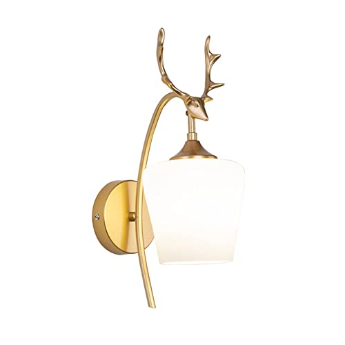 TPWEWRX Moderne Wandlampe Nordic Geweih Wandleuchte Leuchten Einfache Schlafzimmer Wandleuchten Kreative Wohnzimmer Wandleuchte für Flur Gang Kommode (Gold) von TPWEWRX