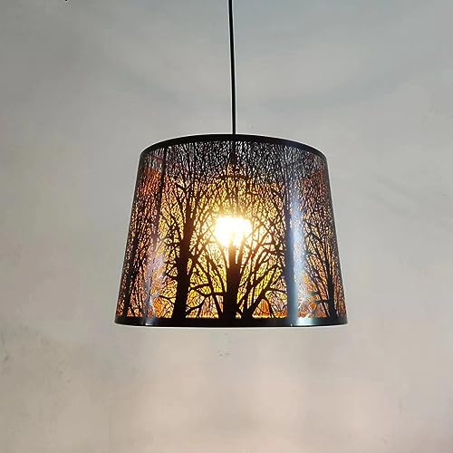 TPWEWRX Moderne einfache Pendelleuchte Restaurant Decke Hängelampe Kreative Skelett Kronleuchter Pendelleuchten für Kücheninsel Wohnzimmer Schlafzimmer (Black,35cm) von TPWEWRX