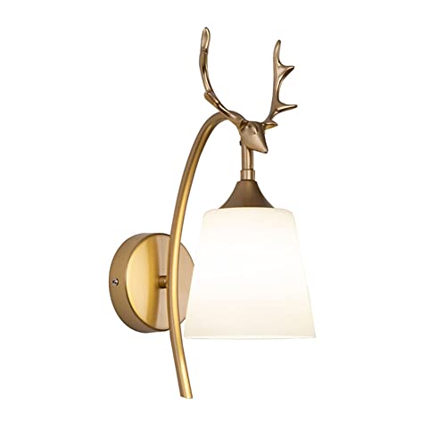 TPWEWRX Nordique moderne applique murale luminaires créatif bois applique murale chambre appliques chevet applique murale pour entrée couloir salon allée (Gold) von TPWEWRX