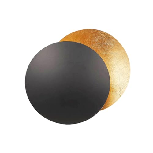 TPWEWRX Nordisch Modern Wandleuchte Kreative Eclipse Wandleuchten Wohnzimmer Schlafzimmer Art Deco Mond Wandleuchter Flur Beleuchtungsarmaturen (Black + Brass,25cm) von TPWEWRX