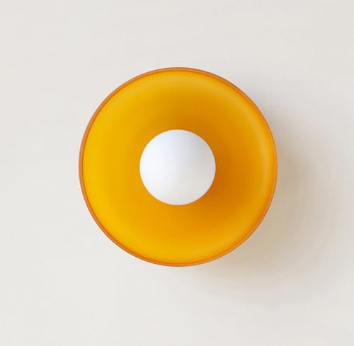 TPWEWRX Nordische moderne Deckenleuchte Halb bündig montierte Deckenleuchte Wohnzimmer Schlafzimmer Art Deco Deckenleuchten für Flur Balkon (Orange) von TPWEWRX