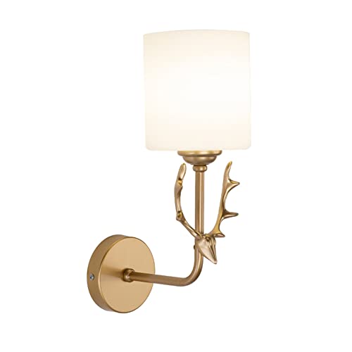 TPWEWRX Nordische moderne Glas Wandleuchte Geweih Wandlampe Leuchten minimalistisches Design Wandleuchten kreative Gang Wandleuchte für Wohnzimmer Schlafzimmer Flur (Gold) von TPWEWRX