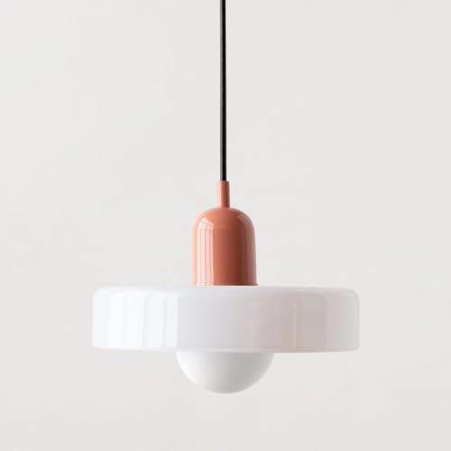 TPWEWRX Nordische moderne Makronen Pendelleuchte mit Glas Lampenschirm Kücheninsel Hängelampe Wohnzimmer Schlafzimmer Art Deco Pendelleuchten Kronleuchter (White 4) von TPWEWRX