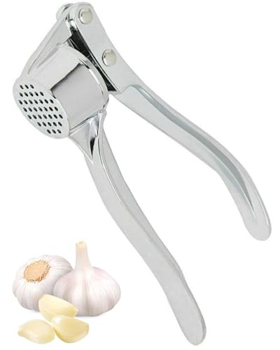 TPZORJX 1 Stück Knoblauchpresse- Edelstahl Knoblauchpresse,Knoblauchschneider, Garlic Crusher, Knoblauchpresse Spülmaschinenfest, Gepresster Knoblauchhacker, Leicht zu Reinigen von TPZORJX