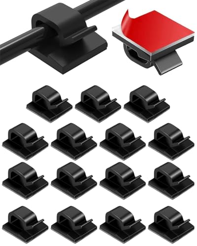 TPZORJX 18 Kabelhalter Selbstklebend Kabelhalterung Kabelmanagement kabelbefestigung selbstklebend Kabelclips Kabelführung Organizer Kabelklemmen Kabelbefestigung Haushalt Schreibtisch Sockelleiste von TPZORJX