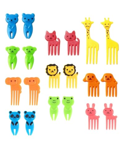 TPZORJX 20pcs Mini Cartoon Bento Obstgabeln Zahnstocher FüR Kinder Food Kuchen Picks ZubehöR SüßE spieße Erwachsene Dessert Obst Kinderparty von TPZORJX